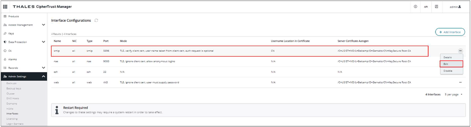 KMIP Interface