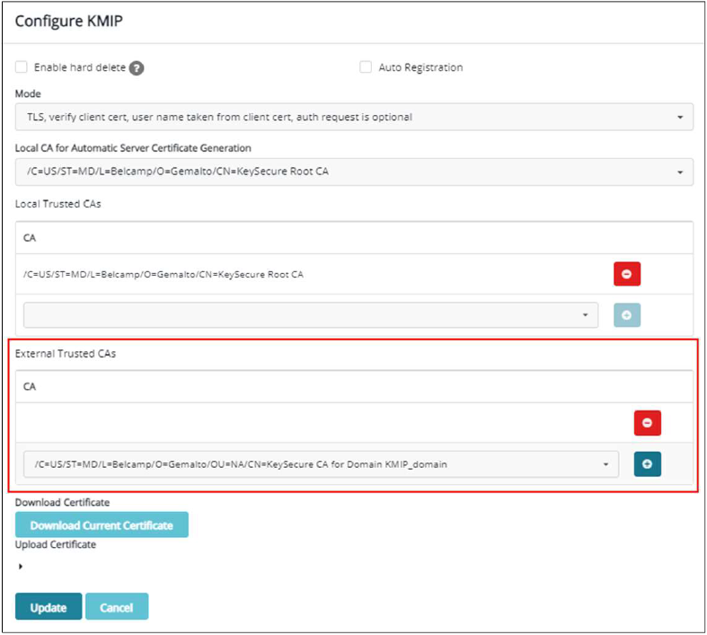 Edit KMIP Interface