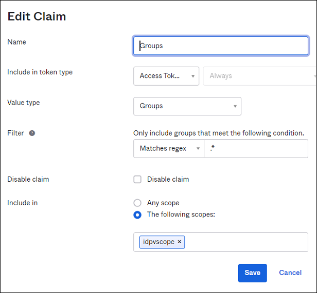 Edit Groups Claim