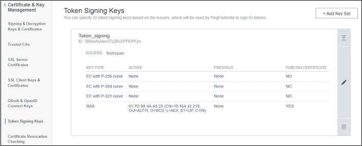 Token Signing Keys