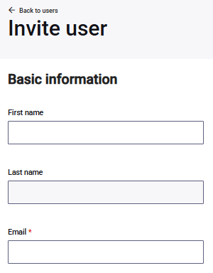 Invite user