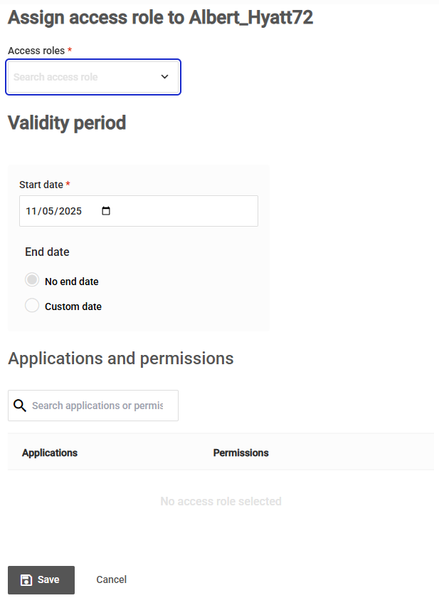 Assign access roles