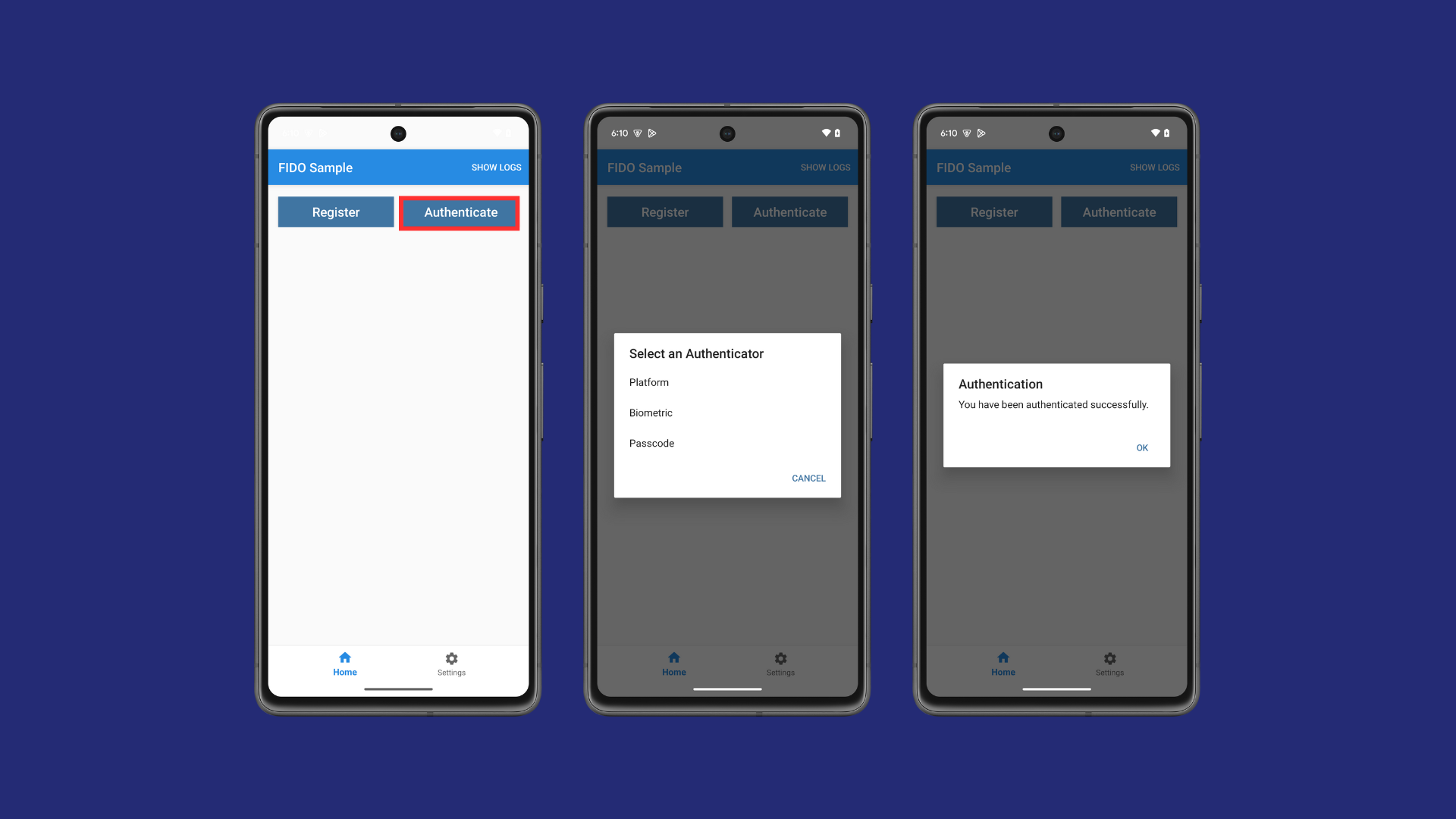 Authenticating an authenticator