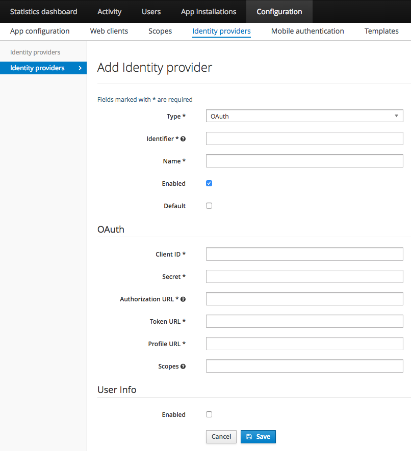 Add OAuth IDP