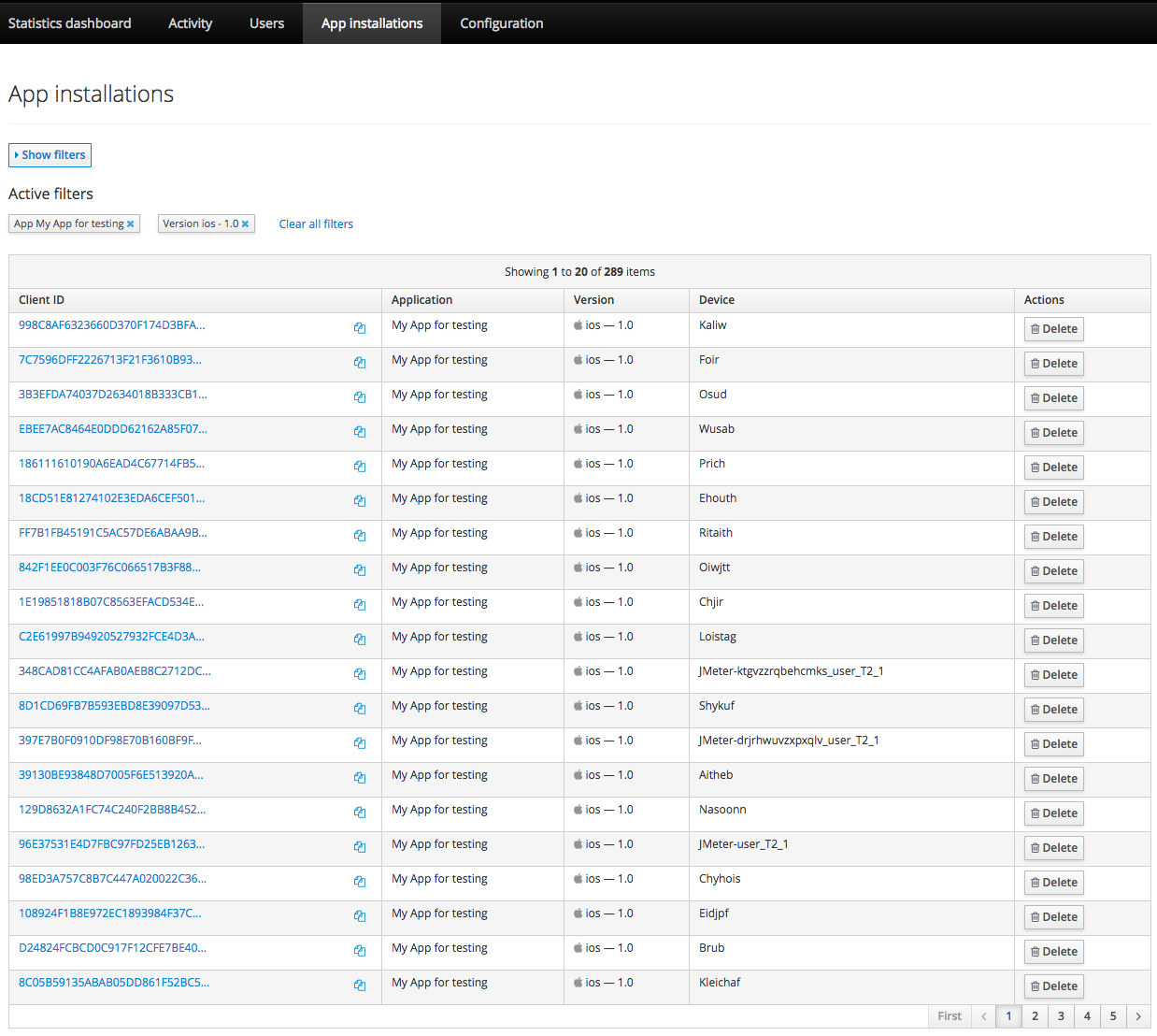 App installations