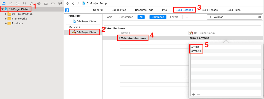 Build Settings > Architectures > Valid Architectures
