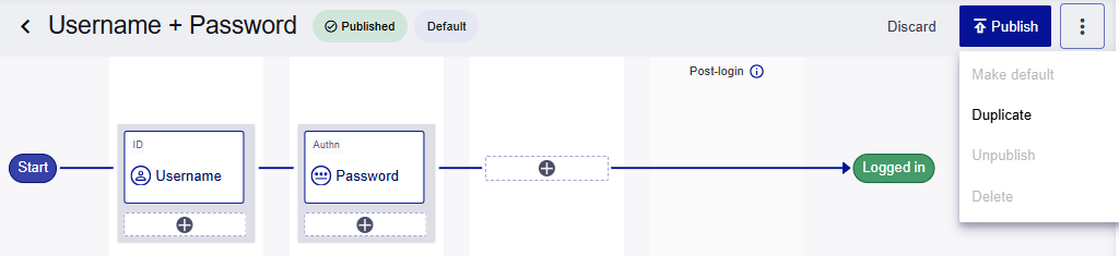 Duplicate option in flow editor menu