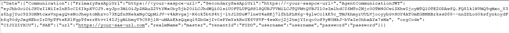 SAE values in the agent configuration file