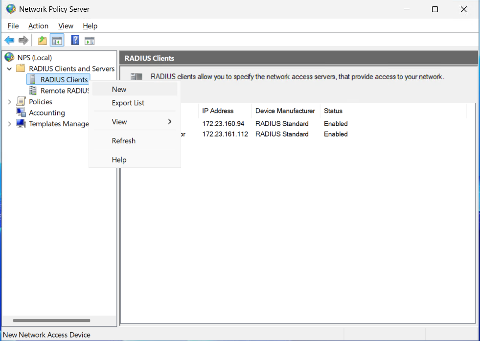 New RADIUS client