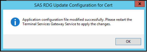 Updating RD Gateway Configuration with Certificate Info