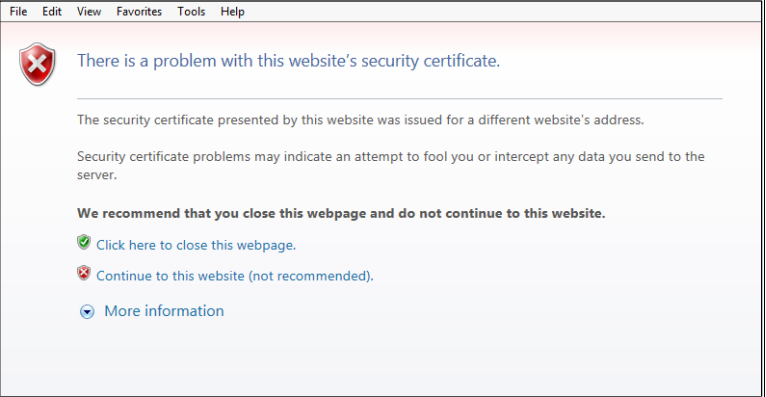 Certificate Error