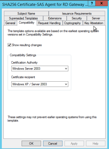 Creating Certificate Template for SHA256 Certificates