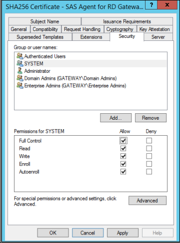 Creating Certificate Template for SHA256 Certificates
