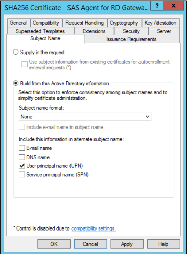 Creating Certificate Template for SHA256 Certificates