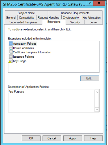 Creating Certificate Template for SHA256 Certificates