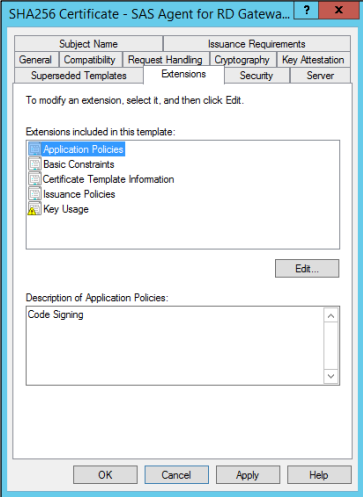 Creating Certificate Template for SHA256 Certificates