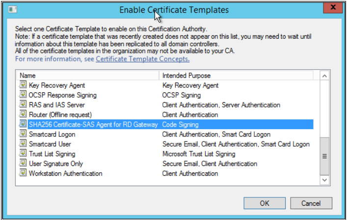 Creating Certificate Template for SHA256 Certificates