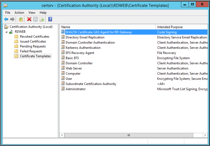 Creating Certificate Template for SHA256 Certificates