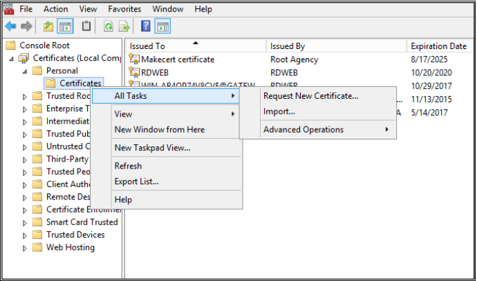Creating SHA256 Certificate Using Certificate Template