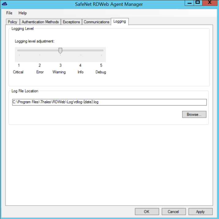 Adjusting logging level
