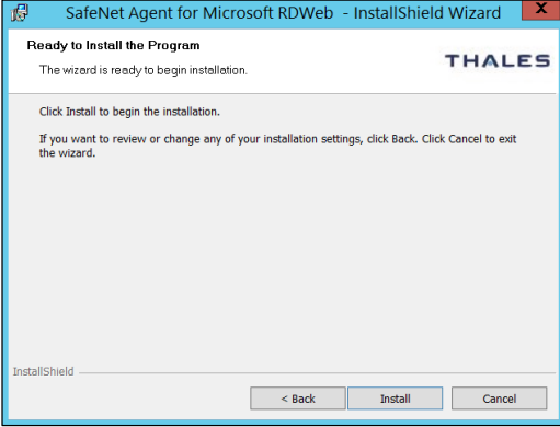 Installing SafeNet Agent for Microsoft RDWeb