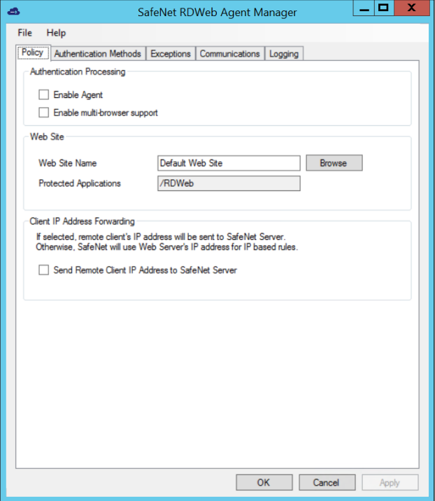 Configuring policy settings