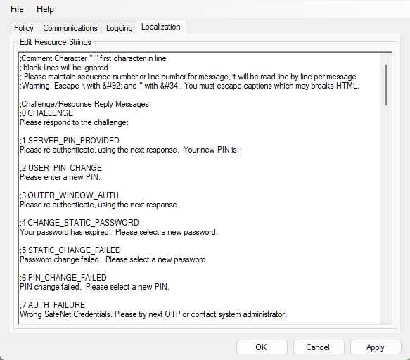 Localization Tab