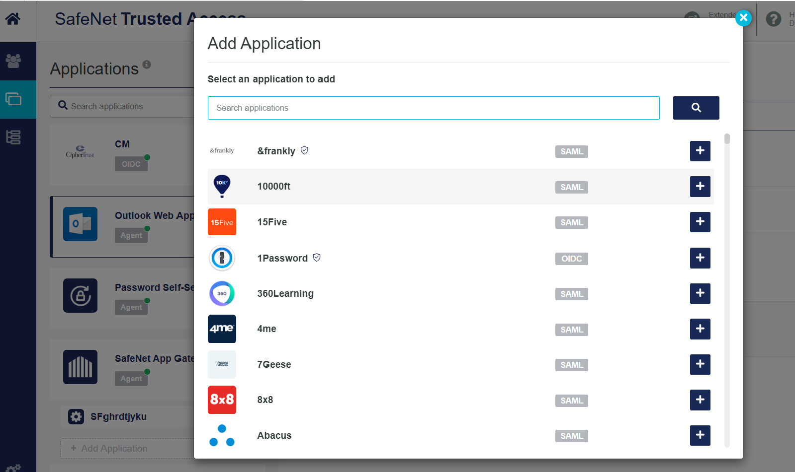 Add Application Window Add Application Window