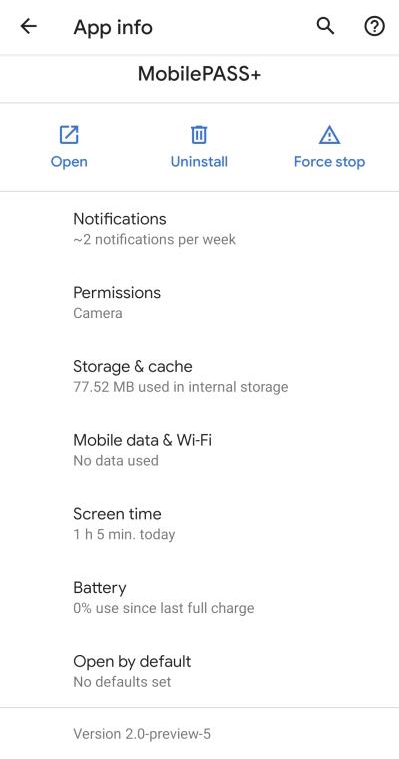 Application information