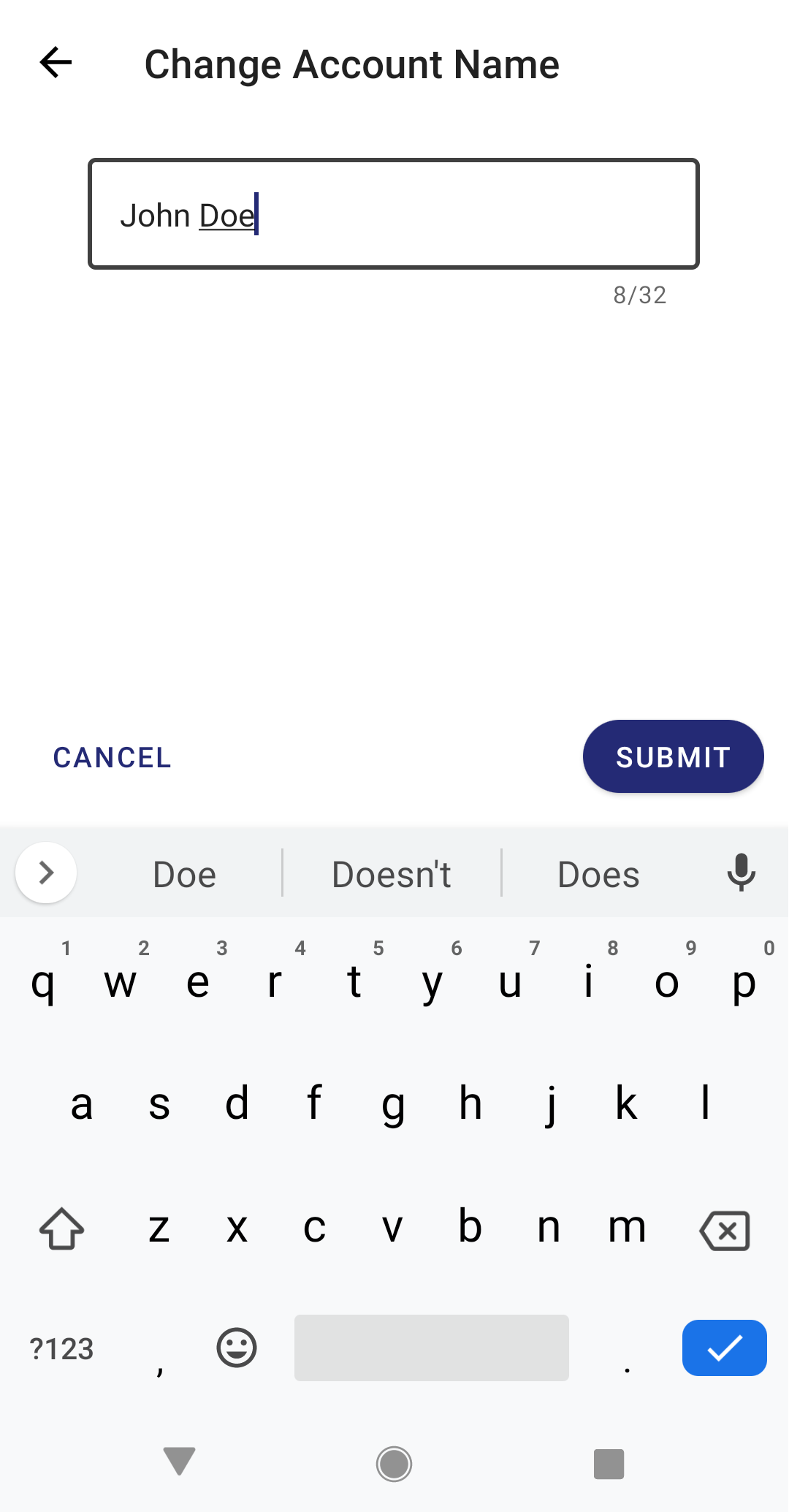 Change name