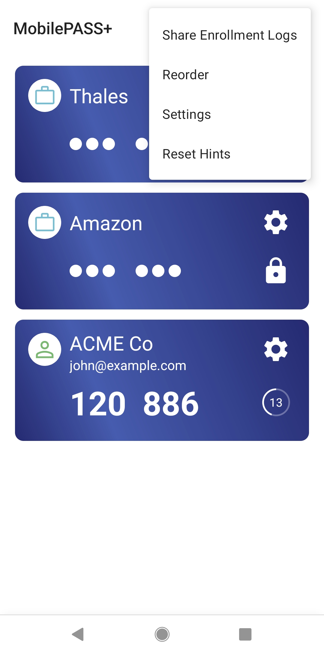 Reorder authenticators