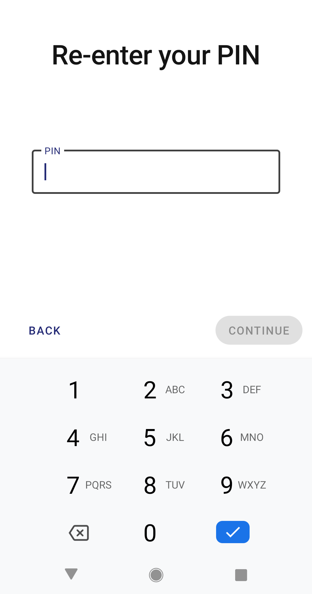 Re-enter PIN code
