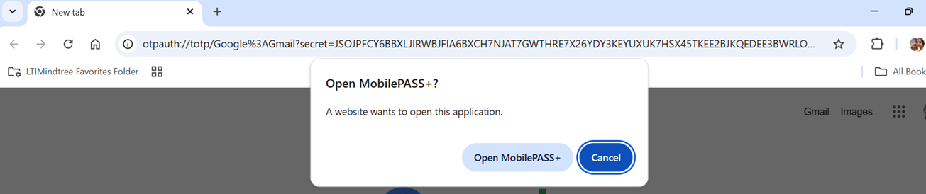 SafeNet MobilePASS+ opens and enrols your authenticator