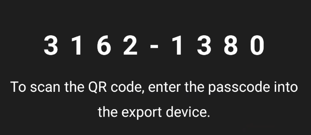 Import screen passcode