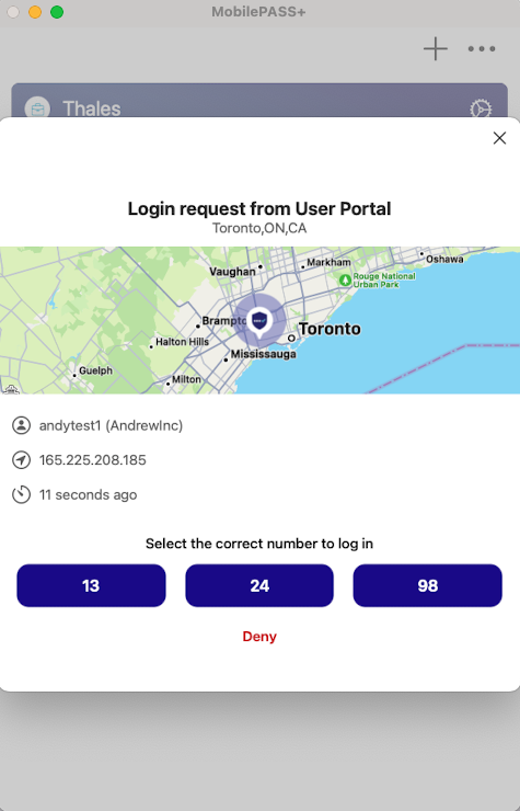 Login request with number matching