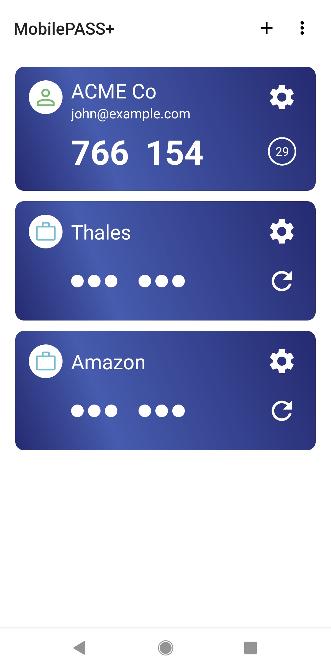 Authenticator list with third-party authenticator