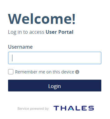 Username on login page