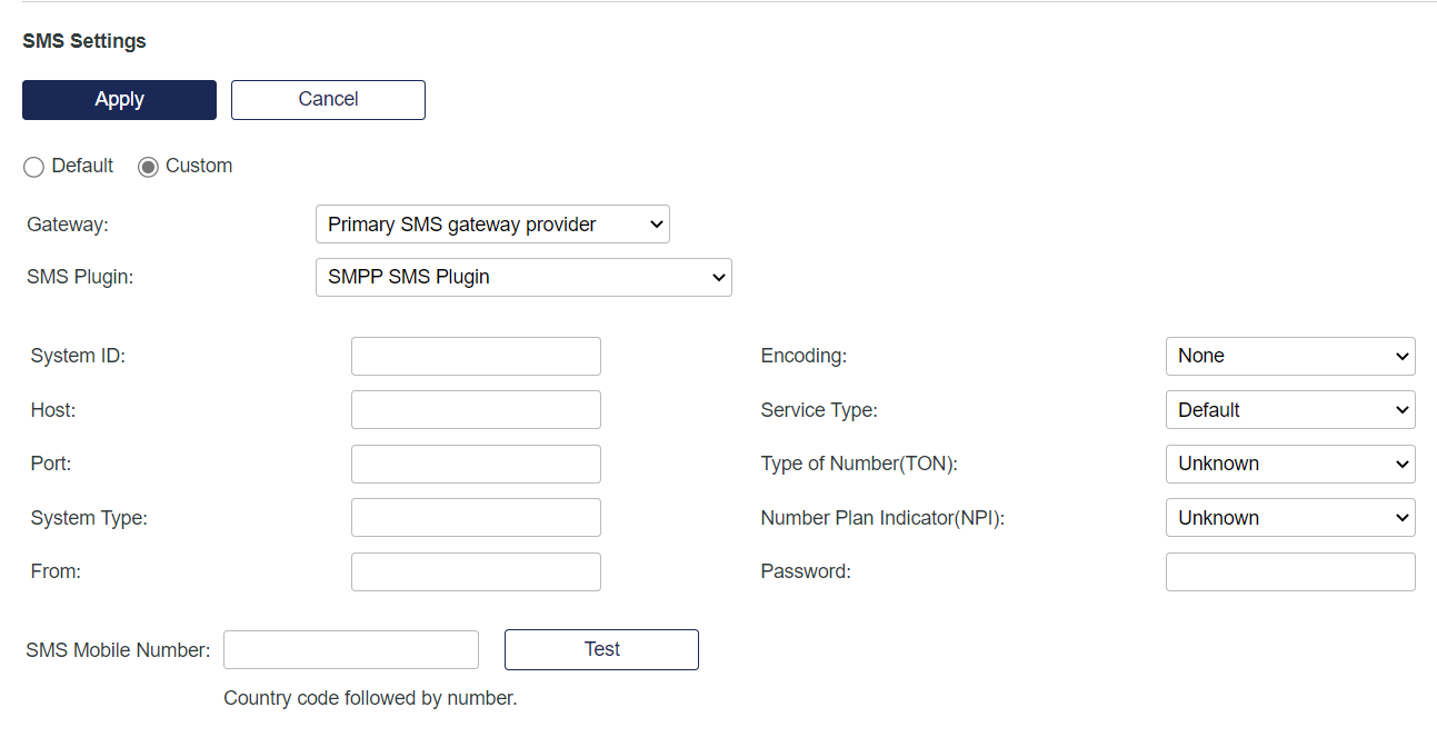 SMPP options