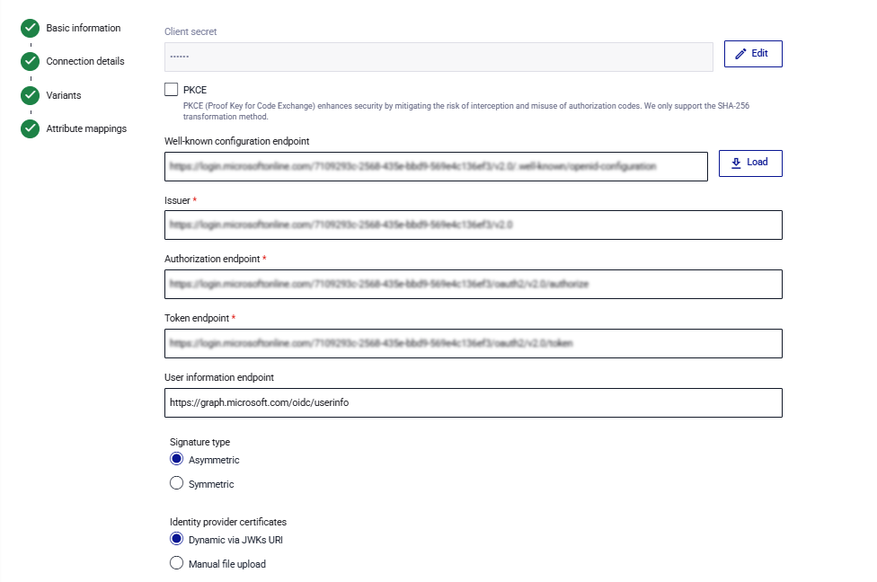 click to zoom External IDP Configuration for Self Service