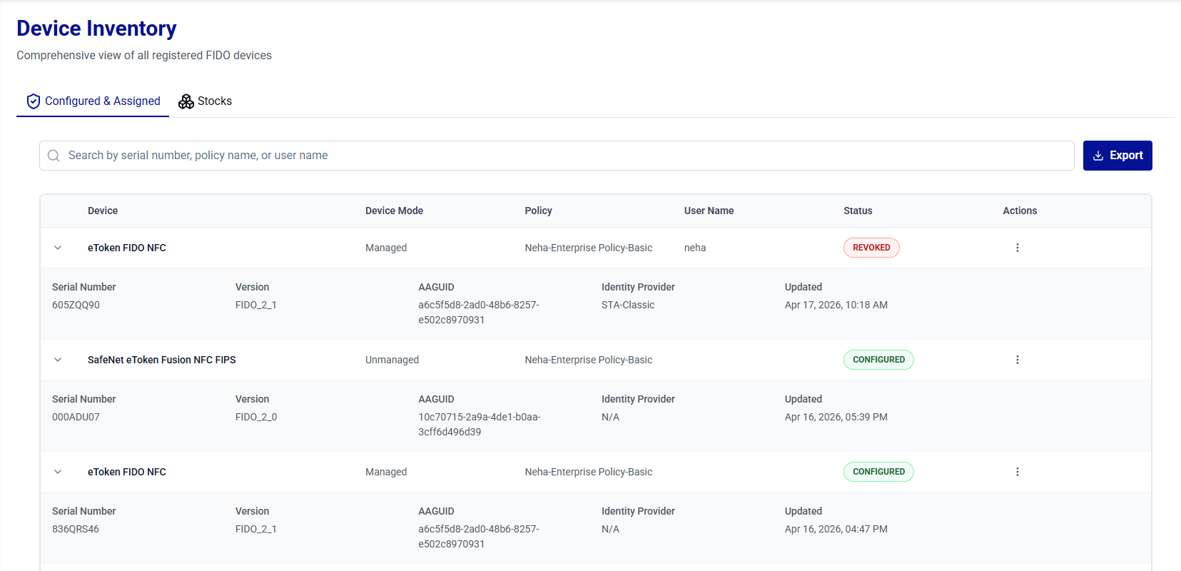 click to zoom ThalesAuthenticatorLifecycleManager