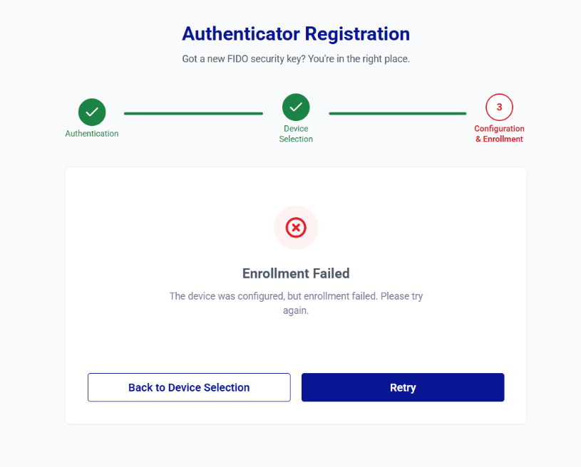 click to zoom Self-service FIDO registration