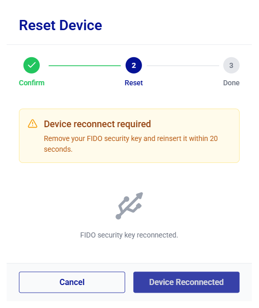 Self-service FIDO device operations