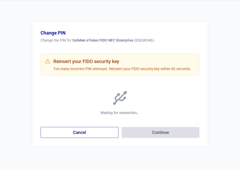 Self-service FIDO device operations