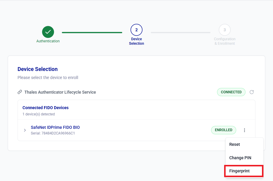 Self-service FIDO device operations
