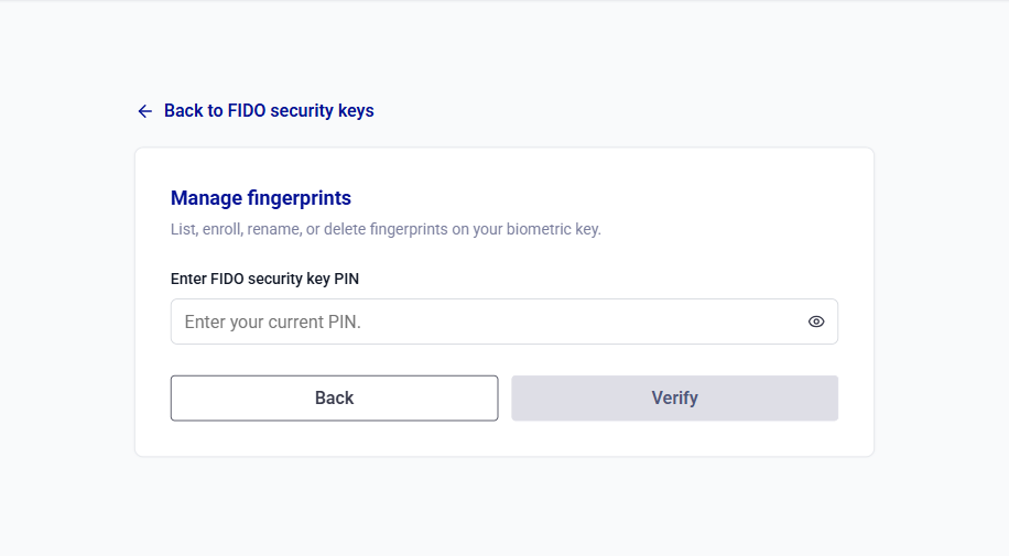 Self-service FIDO device operations
