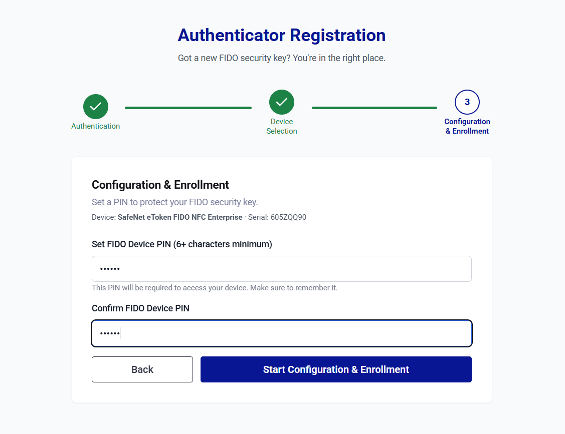 click to zoom Self-service FIDO registration