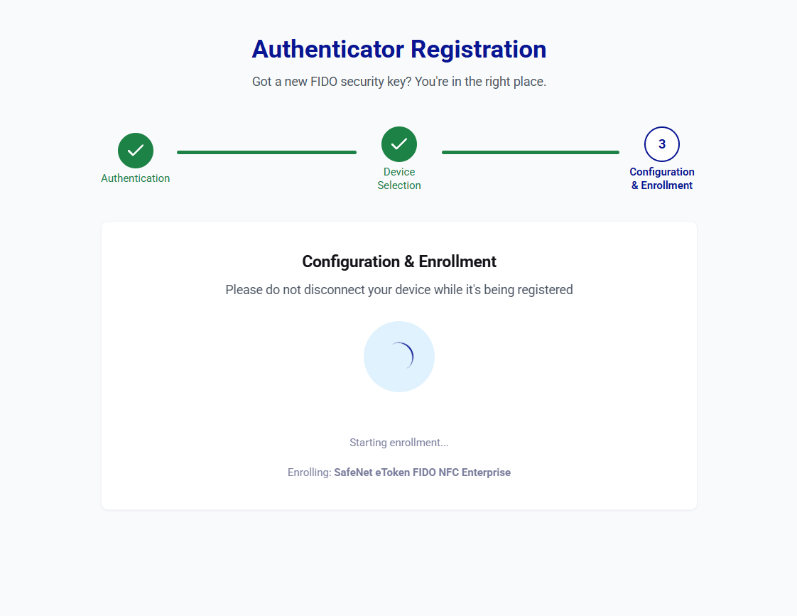 click to zoom Self-service FIDO registration