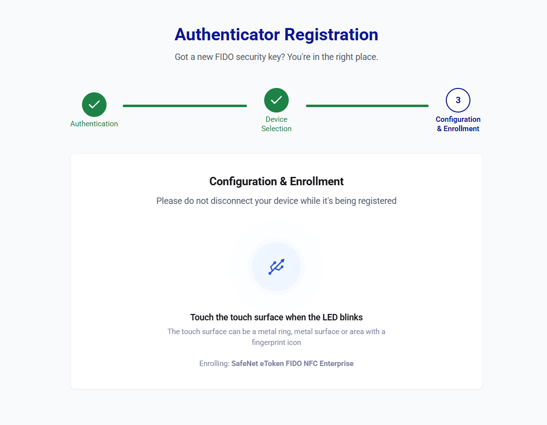 click to zoom Self-service FIDO registration
